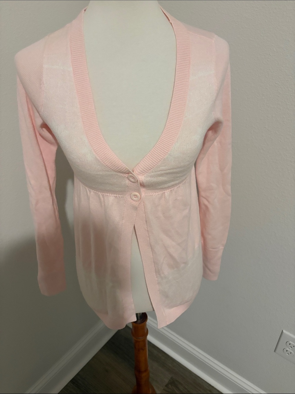 Hollister Light Pink V-Neck Two-Button Cardigan